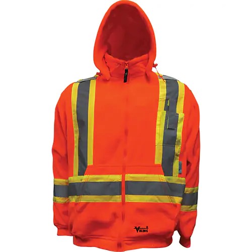 chandail orange, chandail fluo, chandail capuchon, chandail reflechissant, chandail orange, chandail jaune