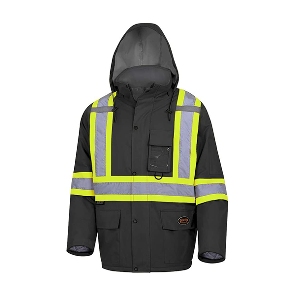 manteau pioneer, mangeau isole, manteau noir, manteau bande flechissante, manteau securite
